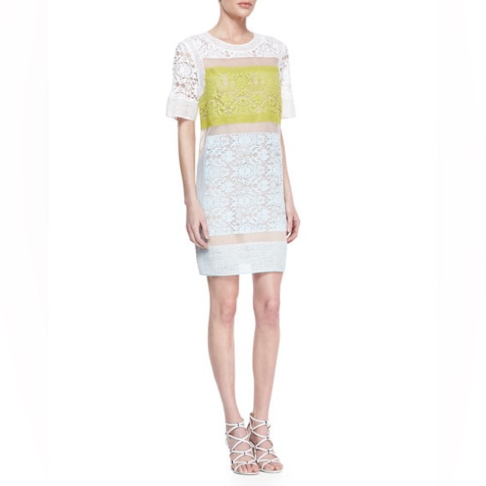 Rebecca Taylor Lace Colorblock Dress